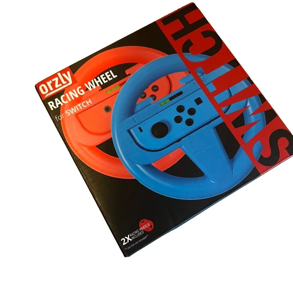ORZLY Racing Steering Wheel Twin Pack Blue & Red For NINTENDO SWITCH NEW IN BOX!